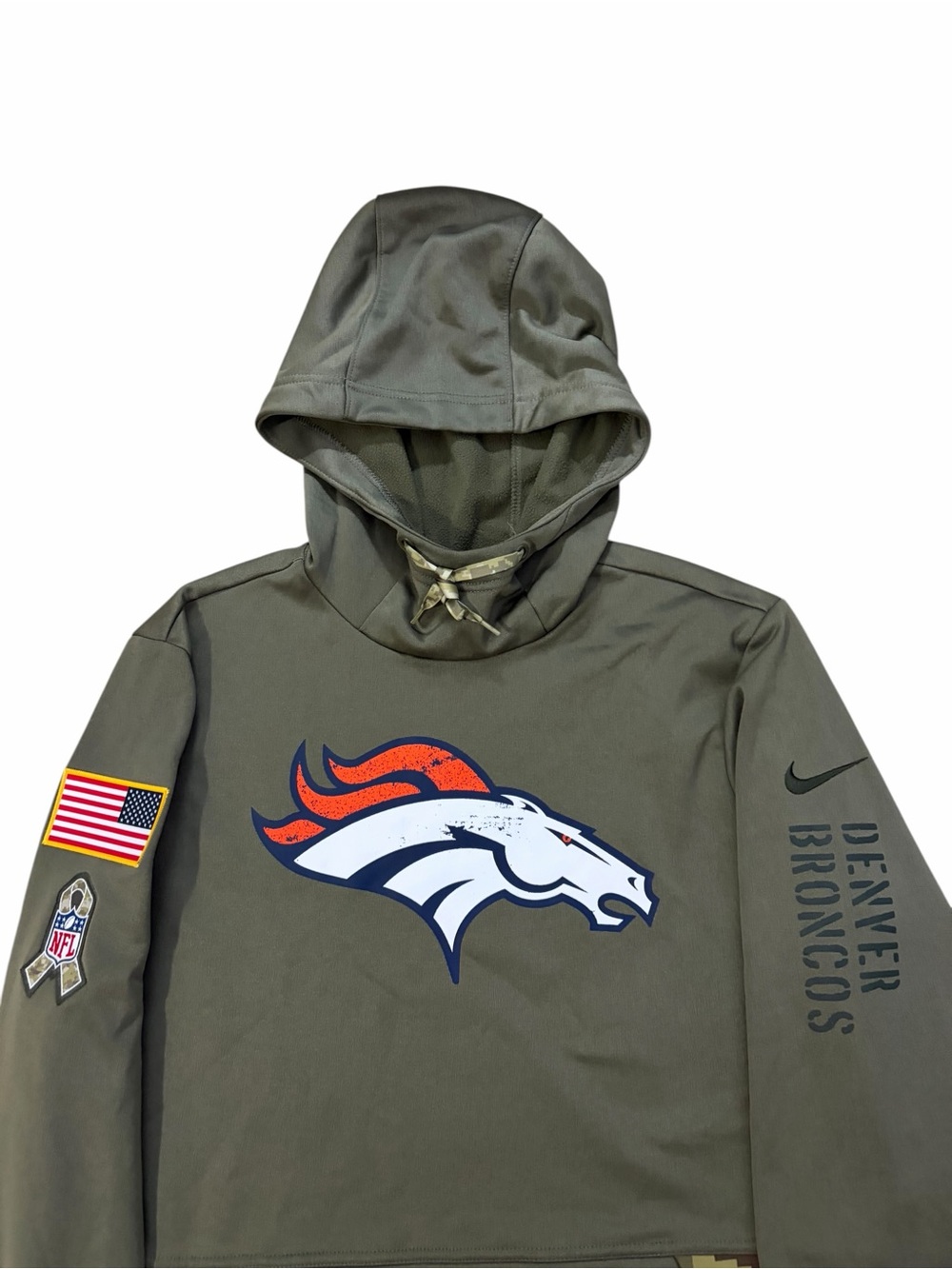 Nike Salute To Service Denver Broncos Hoodie Mens Medium Army Green USA